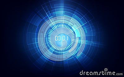 Abstract Futuristic Technology Background with Digital number timer concept and countdown, vector transparent Vector Illustration