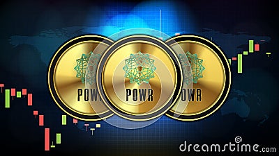 Futuristic technology background of Powerledger POWR Price graph Chart coin digital cryptocurrency Vector Illustration