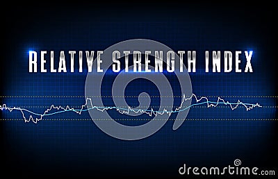 futuristic technology background of stock market and relative strength index rsi chart graph Vector Illustration