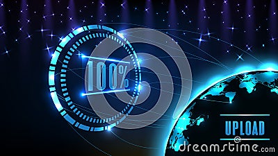 Futuristic technology background of upload in progress computer loading Vector Illustration