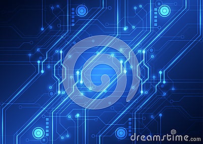 Abstract Futuristic technology circuit board background, vector illustration Vector Illustration