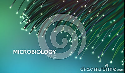 Abstract futuristic vector organic fibers. Underwater macro microbiology background Vector Illustration