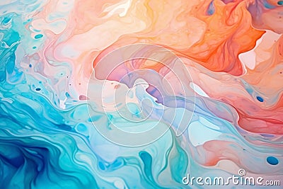 Abstract futuristic waves of watercolor paint with fine splashes, background,design concept Stock Photo