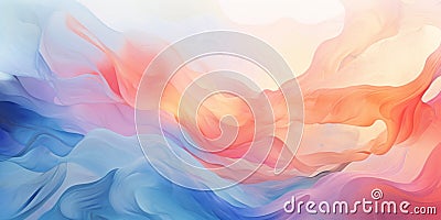 abstract futuristic waves of watercolor paint with smooth transition colors,bright colors,background Stock Photo