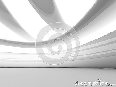 Abstract Futuristic White Geometric Background Stock Photo