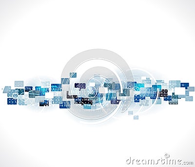 Abstract futuristic world & technology business background, illustration Vector Illustration