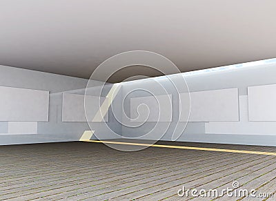 Abstract gallery interior Stock Photo