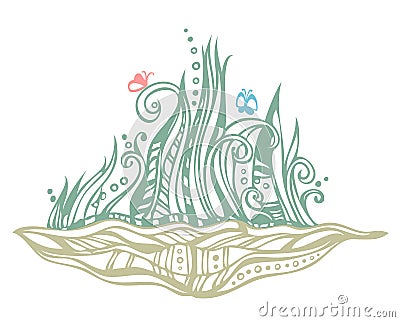 Abstract garden illustration Vector Illustration