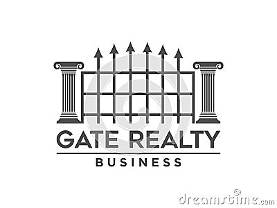 Abstract gate logo design inspiration Stock Photo