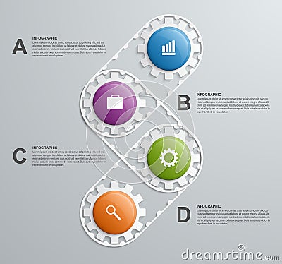 Abstract gears infographic. Vector Illustration