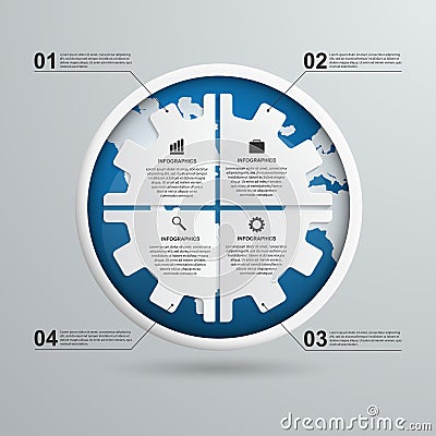 Abstract gears infographic. Design element. Vector Illustration