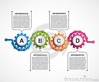 Abstract gears infographic. Design element. Vector Illustration