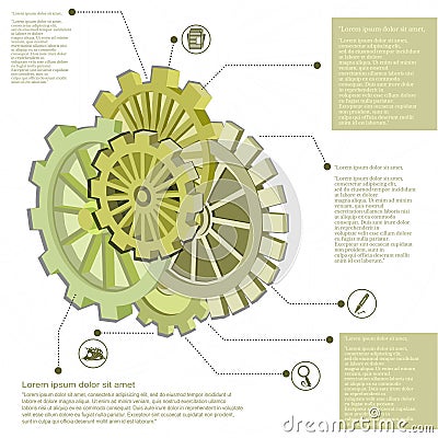 Abstract gears infographic design for your business promotional artwork Vector Illustration