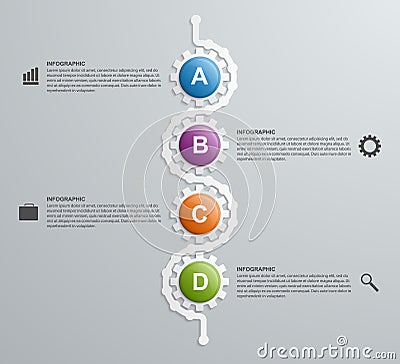 Abstract gears infographics template. Vector Illustration