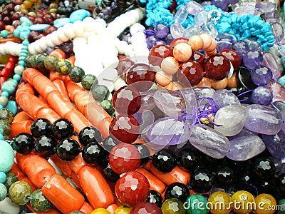Abstract Gemstone Necklaces Stock Photo