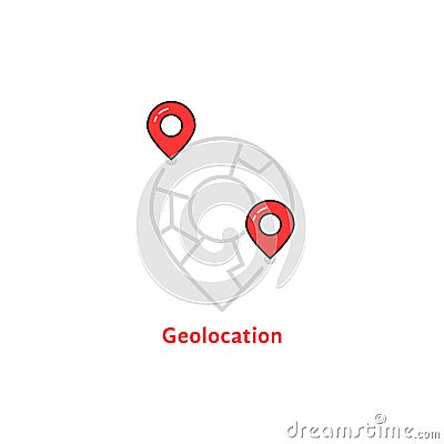 Abstract geolocation logo with map pin Vector Illustration