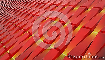 Abstract geometric architecture Red pattern with linesBox Light And Ideas Stock Photo