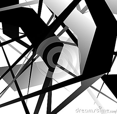 Abstract geometric art with random, scattered shapes Vector Illustration