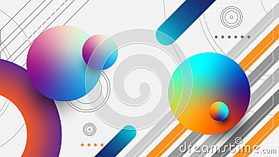 Abstract geometric background. Colorful dynamic shape. Communication layout Vector Illustration