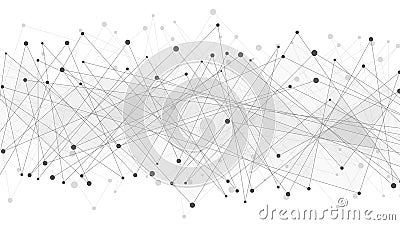 Abstract geometric background. Dark gray connected triangles on a white background. Plexus web. Big data. Modern polygonal design. Vector Illustration