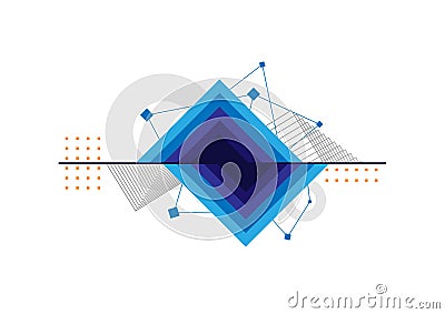 Abstract geometric background design,wireframe technology communication vector Vector Illustration