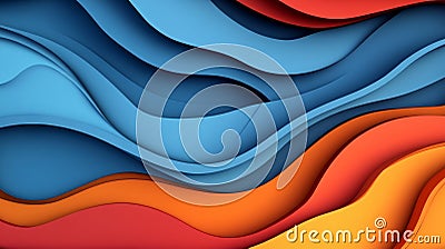This abstract geometric background features colorful shapes and space, displaying irregular arrangements and curves Stock Photo