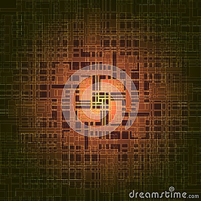 Abstract geometric background with graphic visualization of data, interaction, science, technology. Futuristic structure of inform Cartoon Illustration