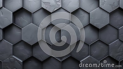 Abstract geometric background with hexagonal pattern in dark grey. Modern, minimalist design. Ideal for technology, architecture Stock Photo