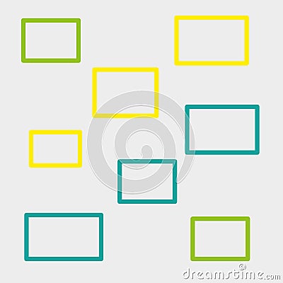 abstract geometric background of multicolored rectangles, beautiful frames Vector Illustration