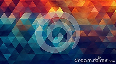 Abstract geometric background with multicolored triang. Generative AI Stock Photo
