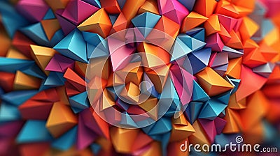 Abstract geometric background with multicolored triang. Generative AI Stock Photo