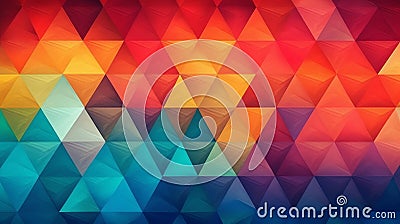 Abstract geometric background with multicolored triang. Generative AI Stock Photo