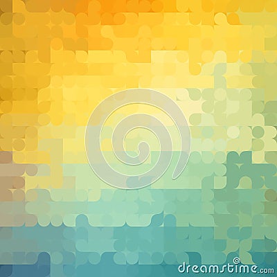 Abstract geometric background with orange, blue and yellow circles. Summer sunny design. Vector Illustration