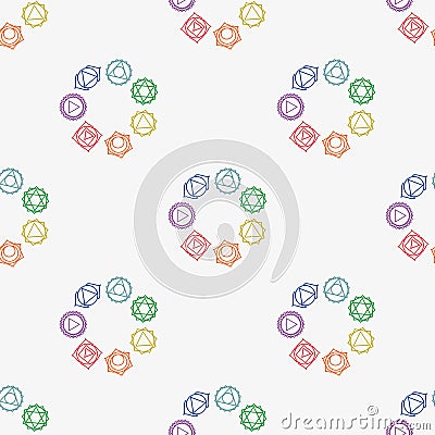 Abstract geometric background, seven human chakras, seaml Cartoon Illustration