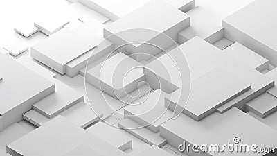 abstract geometric background shapes white square in relief, both high and low used to add different messages to visuals or Stock Photo