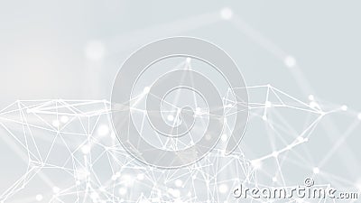 Abstract geometric background. White plexus mesh background. Internet design concept and communication technology Stock Photo
