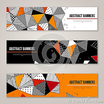 Abstract geometric banners triangle hipster pattern. Vector Illustration