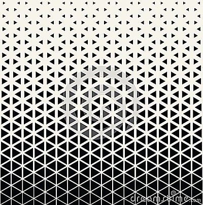 Abstract geometric black and white graphic design print halftone triangle pattern Vector Illustration