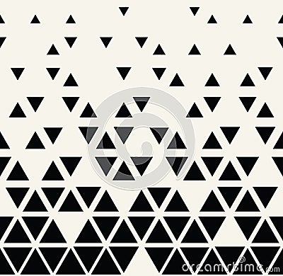 Abstract geometric black and white graphic design triangle halftone pattern Vector Illustration