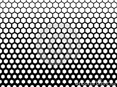 Abstract geometric black and white graphic halftone hexagon pattern background Vector Illustration
