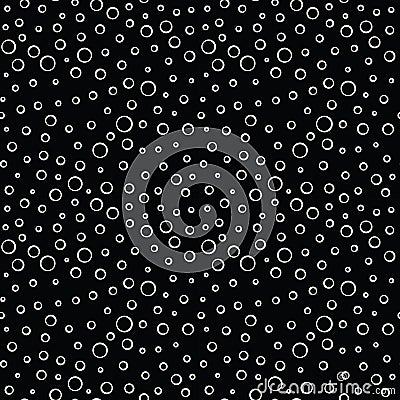 Abstract geometric black and white vector bubbles pattern Vector Illustration