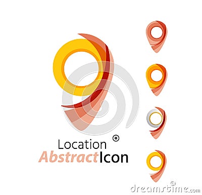 Abstract geometric business corporate emblem - map Vector Illustration