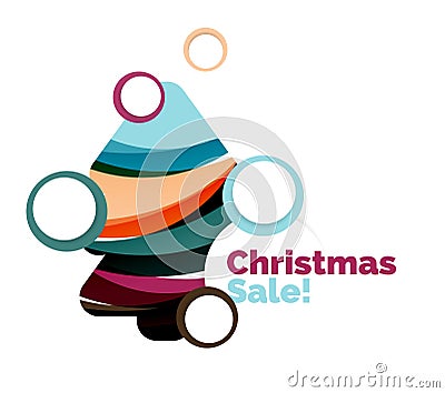 Abstract geometric Christmas banner Vector Illustration