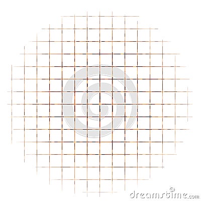 Abstract geometric circle element structure made of small line parts. Colorful circle of line grid, mesh, grating and lattice. Vector Illustration