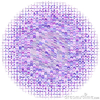 Abstract geometric circle element structure made of small line parts. Colorful circle of line grid, mesh, grating and lattice. Vector Illustration
