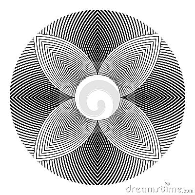 Abstract Geometric Circle Radial Halftone Pattern Vector Illustration