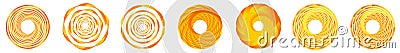 Abstract geometric circle, ring design element. Circular, concentric circlet. Swirl, twirl, spiral and vortex shape, icon, symbol Vector Illustration