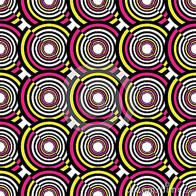 Abstract geometric circles seamless pattern. Vector illustration. Stock Photo