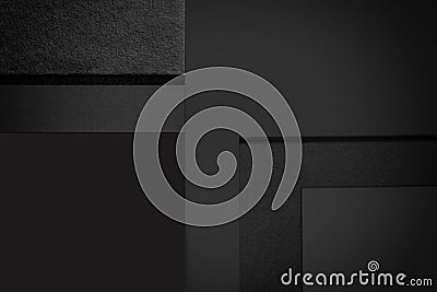 Abstract geometric composition, black texture space Stock Photo