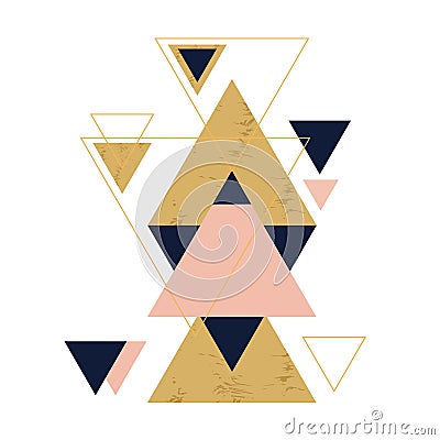 Abstract geometric composition with decorative triangles. Vector Illustration